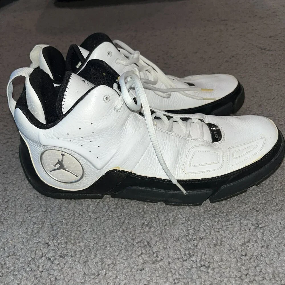 NIKE AIR JORDAN ENHANCER 2007 High Top Sneakers Kicks White/Black Like New 11.5
